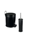 Maxiflow 2'li Tuvalet Çöp Kovası Ve Tuvalet Fırça Set Mat Siyah - 1