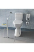 Fixer365  Yaşlı, Hasta ve Engelli 2 Parça Tutunma Barı WC Kağıtlıklı Hareketli ve Yerden Duvara Döner Ayak - 2