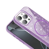 Apple iPhone 15 Pro için Magsafe ile uyumlu Kılıf Parlak Simli Shinig Okso Kapak thumbnail 8