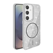 Samsung Galaxy S24 FE için Magsafe ile uyumlu Kılıf Parlak Simli Shinig Okso Kapak thumbnail 7