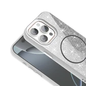 Apple iPhone 15 Pro için Magsafe ile uyumlu Kılıf Parlak Simli Shinig Okso Kapak thumbnail 4