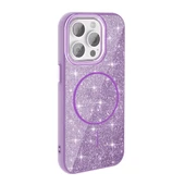 Apple iPhone 15 Pro için Magsafe ile uyumlu Kılıf Parlak Simli Shinig Okso Kapak thumbnail 7