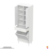 Modilayn YENİ AFRA 60x173x32,5 cm' lik 1 Çekmece, 1 Göz Sepet, 2 Kapak, 8 Raf Dar Alan Banyo Dolabı - 7