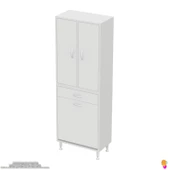 Modilayn YENİ AFRA 55x173x32,5 cm' lik 1 Çekmece, 1 Göz Sepet, 2 Kapak, 4 Raf Banyo Dolabı - 6