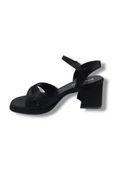 Erbay 405-25 Saten Çapraz Bant Kalın Topuk Anatomik Kadın Sandalet - 3