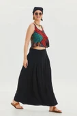 Beli Lastikli Drape Detaylı Otantik Etek - 4