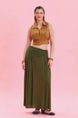 Beli Lastikli Drape Detaylı Otantik Etek - 2
