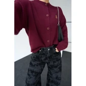 Ayıcıklı Hırka - Bordo - 4