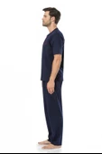 Pierre Cardin 5370 Erkek Kutulu Damat Çeyizlik Penye 3'lü Şortlu Lacivert Pijama Takımı - 3