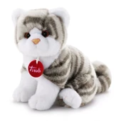 Trudi Brad Peluş Beyaz Gri Kedi 20 cm - 1