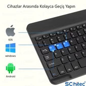 ScHitec Kablosuz Klavye ve Mouse Set Type-C Şarjlı Bluetooth 2.4G Bağlantlılı Açık Yeşil - 6