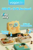 Vagonlife Lunch Box 1120 ML (Sızdırmaz,Karışmaz Üç Bölmeli) Sos Kaseli Yeni Nesil Sefer Tası-FFLBOX10082 - 13