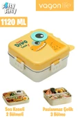 Vagonlife Lunch Box 1120 ML (Sızdırmaz,Karışmaz Üç Bölmeli) Sos Kaseli Yeni Nesil Sefer Tası-FFLBOX10082 - 15