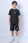 ERKEK ÇOCUK ŞORTLU TAKIM BASKILI DUBLE PAÇA F22 - 1