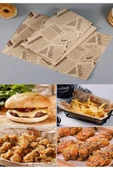 50 Adet Retro Hamburger Kızartma Servis Kağıdı Yağlı Kağıt Vintage Gazete Desen Sunum Kağıdı 26x36cm - 1