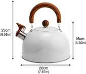 Valkyrie 3L Düdüklü Kettle Su Isıtıcı Çaydanlık Paslanmaz Çelik Yüksek Islıklı Beyaz - 5