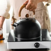 Valkyrie 3L Düdüklü Kettle Su Isıtıcı Çaydanlık Paslanmaz Çelik Yüksek Islıklı Siyah - 8