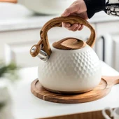 Valkyrie Modern Tasarım Düdüklü Kettle 3L Paslanmaz Çelik Ergonomik Su Isıtıcı Çaydanlık Islıklı - 1