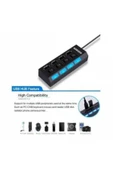 Hubstein 4 Port Usb Çoklayıcı 2.0 Hub Switch Çevirici Çoğaltıcı Işıklı Anahtarlı Dönüştürücü Çoklu Adaptör-A10 - 2