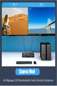 Kvm Hdmı Usb Swıtch 4K 60Hz 2 Port Çift Monitör Usb 3.0 Değiştirici 2'si 2 Çıkışlı - 7