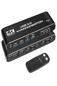 Kvm Hdmı Usb Swıtch 4K 60Hz 2 Port Çift Monitör Usb 3.0 Değiştirici 2'si 2 Çıkışlı - 2