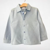 Keten Mavi Gömlek ve Gabardin Siyah Pantolon Takım - 4