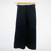 Siyah Geniş Paça Pantolon & Ekru Triko Kazak Takımı - 3