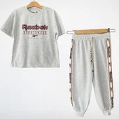 "Reebok" Baskılı Tişört ve Eşofman Altı Takımı - 1