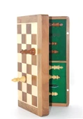 Mıknatıs Taşlı Ahşap Katlanabilir Kutulu Satranç Oyunu 35 Cm G224 - 1