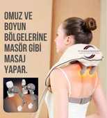 Ovmalı Isıtmalı Yoğurmalı Boyun Sırt Bel Masaj Aleti Akunpunktur Çok Amaçlı Taşınanilir Masaj Cihazı thumbnail 1
