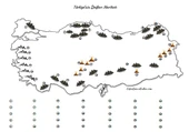 a3 boy  dilsiz türkiyenin dağları haritası renksiz 10 adet - 1