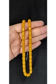 SIKMA ÇUBUK KEHRİBAR TESBİH KAPSÜL KESİM SARI RENK T-399 - 2