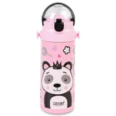 askılı pipetli çelik suluk matara 550 ml pembe - 1