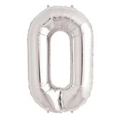 0 Rakam Folyo Balon Gümüş  40 İnç - 1