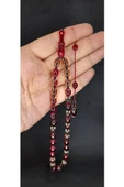 ATEŞ KEHRİBAR TESBİH KIRMIZI-ŞEFFAF RENK BEYZİ KESİM T-427 - 2