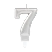 7 Rakam Mum Gümüş Renk - 1