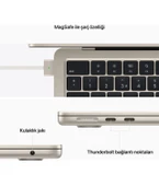 MacBook Air M2 Çip 8GB 512GB SSD macOS 13" Taşınabilir Bilgisayar Yıldız Işığı MLY23TU/AA - 9