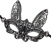 Siyah Renk Dantel Kesim Dantel İşlemeli Balo Parti Maskesi 7 No thumbnail 3