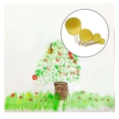 35x50 resim defteri + 6x25 ml parmak boyası baskı seti ponpon fırçalı set (yıkanabilir) thumbnail 3