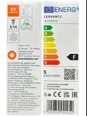 (5 Adet) Ledvance 4,9W (40W) 2700K (Sarı Işık) Dim Edilebilir E14 Duylu (İnce Duy) Led Mum Ampul thumbnail 4