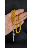 ALTIN VARAKLI UÇAK CAMI TESBİH SARI RENKLİ KAPSÜL KESİM T-445 - 2