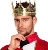 Altın Renk Yetişkin Çocuk Uyumlu Kral Tacı 60 Cm thumbnail 1