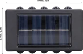 2 Adet Beyaz Işık 10 Ledli  Solar Enerjili Aplik Teras Bahçe Varanda Apliği Beyaz Işık - 11