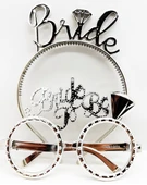 Bride Yazılı Taç Ve Bride To Be Yazılı Gözlük Seti Gümüş Renk - 1