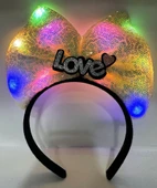 Led Işıklı 3 Farklı Fonksiyonda Yanan Gümüş Love Yazılı Sarı Fiyonk Taç 20x17 Cm thumbnail 1