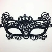 Siyah Renk Dantel Kesim Dantel İşlemeli Balo Parti Maskesi 9 No thumbnail 2