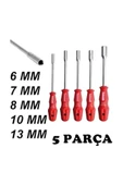 5 Adet Lokma Anahtar Tornavida 6/7/8/10/13/mm Metal Altıgen - 1
