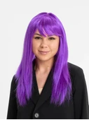 Mor Renk Düz Kesim Uzun Parti Peruğu Takma Saç thumbnail 1