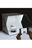 20 X 20 Cm Profesyonel Stüdyo Led Işıklı Çift Sıra Ürün Fotoğraf Çekim Çadırı - 1