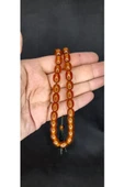 ÇUBUK KEHRİBAR TESBİH KAHVERENGİ RENK KAPSÜL KESİM T-443 - 3